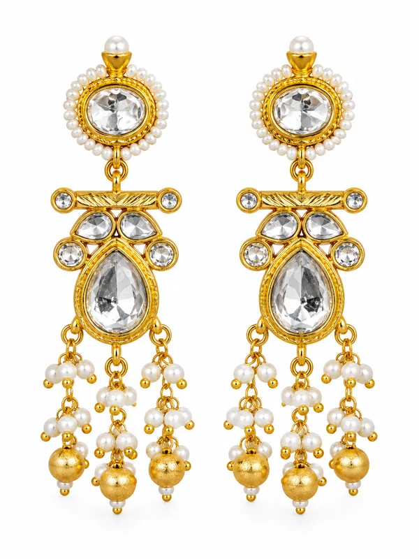 Gold_Tone_Pearl_Embellished_Dangle_Earrings_for_Women