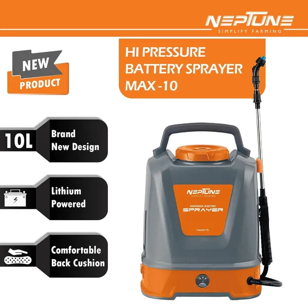 Neptune_Simplify_Farming_Max-10_12V_Lithium-Ion_Battery_Powered_Garden_Sprayer|_With_10_Ltr_Tank_Capacity|_Adjustable_Shoulder_Strap_&_Unique_Waist_Supporting_Guard|Multiple_Nozzles_for_Home_Gardening