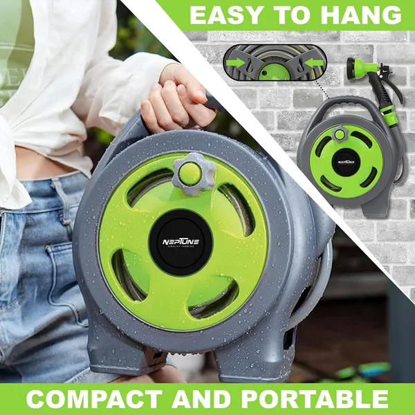 Neptune_Simplify_Farming_Mini_Garden_Hose_Reel_Portable_and_Wall_Mounted_|_10M_Heavy_Duty_Hose_|Versatile_7-in-1_Spray_Nozzle_with_Hose_Connector_|_Ideal_for_Car_Wash,_Lawn_Care_&_Household_Watering