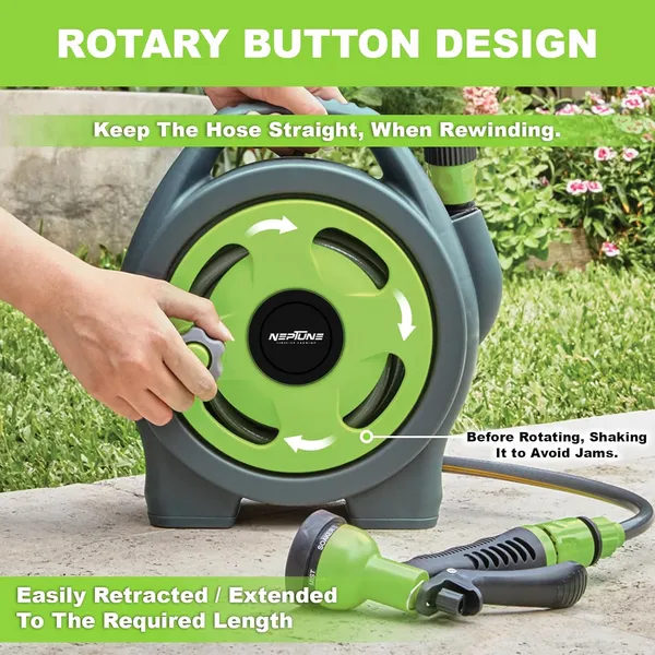 Neptune_Simplify_Farming_Mini_Garden_Hose_Reel_Portable_and_Wall_Mounted_|_10M_Heavy_Duty_Hose_|Versatile_7-in-1_Spray_Nozzle_with_Hose_Connector_|_Ideal_for_Car_Wash,_Lawn_Care_&_Household_Watering