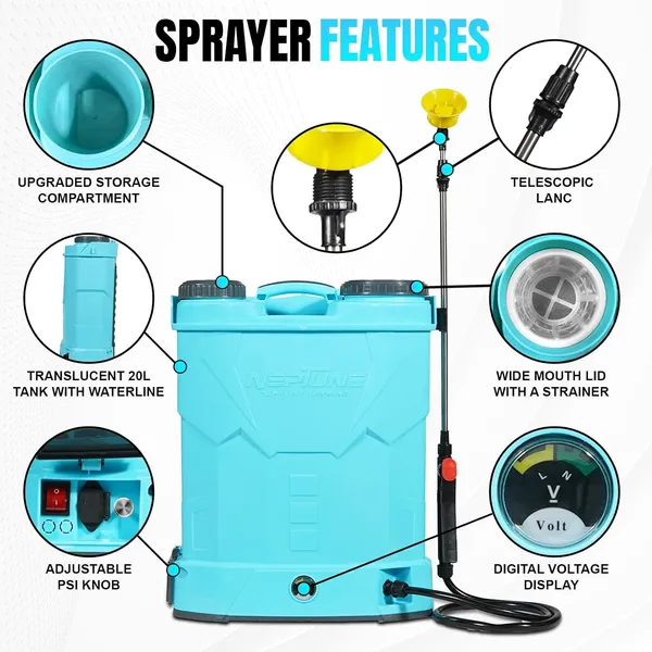 Neptune_Simplify_Farming_Knapsack_Battery_Sprayer_12V_x_8Amp_|_Telescopic_Stainless_Steel_Lance_|_20L_Tank_Capacity_|_Get_4_Nozzles_|_Ideal_for_Agriculture_&_Garden_Spraying
