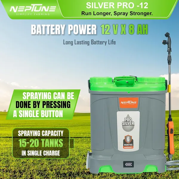 Neptune_Simplify_Farming_Silver_Pro-12_Knapsack_Battery_Sprayer_12V_x_8Amp_|_Telescopic_SS_Lance_|_18L_Tank_with_Digital_Battery_Indicator_|_Get_4_Nozzles_|_Ideal_for_Agriculture_&_Garden_Spraying