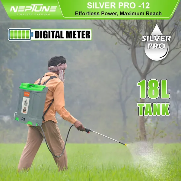 Neptune_Simplify_Farming_Silver_Pro-12_Knapsack_Battery_Sprayer_12V_x_8Amp_|_Telescopic_SS_Lance_|_18L_Tank_with_Digital_Battery_Indicator_|_Get_4_Nozzles_|_Ideal_for_Agriculture_&_Garden_Spraying