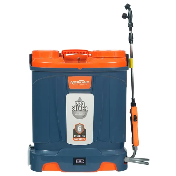 Neptune_Simplify_Farming_Silver_Pro-13+_Knapsack_Battery_Sprayer,_12V_12Amp_Double_Motor_|_Digital_Battery_Indicator_|_18L_Tank_|_3X_Pressure_Sprayer_with_5_Nozzles,_Ideal_for_Long_&_Short_Spraying