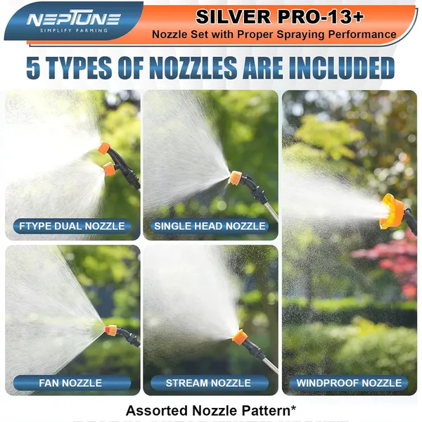 Neptune_Simplify_Farming_Silver_Pro-13+_Knapsack_Battery_Sprayer,_12V_12Amp_Double_Motor_|_Digital_Battery_Indicator_|_18L_Tank_|_3X_Pressure_Sprayer_with_5_Nozzles,_Ideal_for_Long_&_Short_Spraying