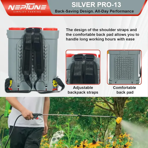 Neptune_Simplify_Farming_Silver_Pro-13_Knapsack_Battery_Sprayer_12V_x_12Amp_|_Telescopic_SS_Lance_|_18L_Tank_with_Digital_Battery_Indicator_|_Get_4_Nozzles_|_Ideal_for_Agriculture_&_Garden_Spraying