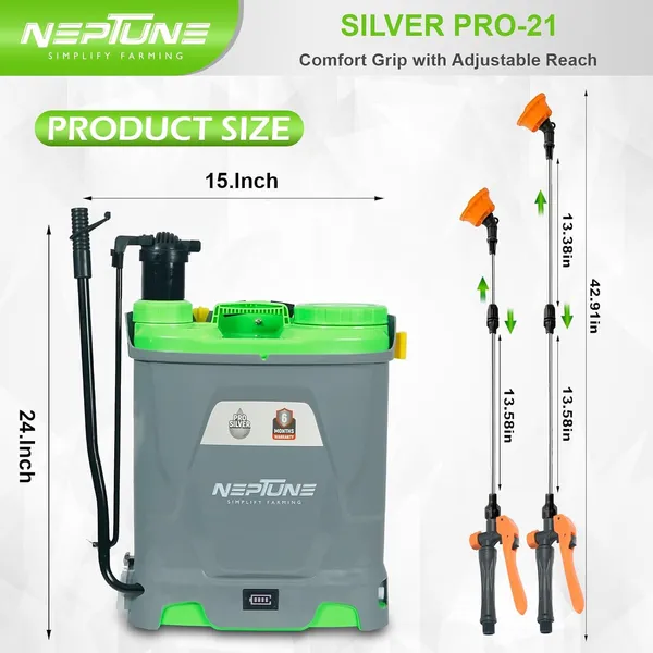 Neptune_Simplify_Farming_Silver_Pro-21_Battery_and_Manual_2_in_1_Knapsack_Sprayer_|_12V_x_8Amp_|_18L_Tank_with_Digital_Battery_Indicator_|_Get_4_Nozzles_|_Suitable_for_Agriculture_&_Garden_Spraying
