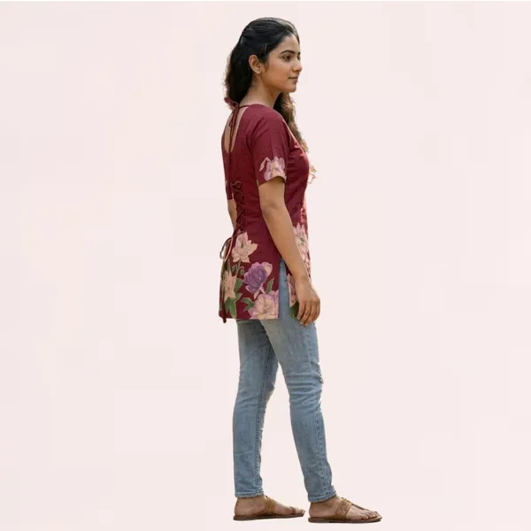 VIAM_Women_Floral_Printed_Short_Kurti_Top