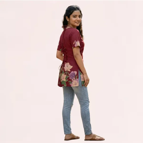 VIAM_Women_Floral_Printed_Short_Kurti_Top