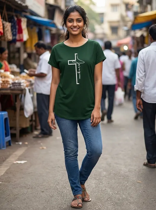 VIAM_Jesus_Print_Faith_Line_High_Low_Tee