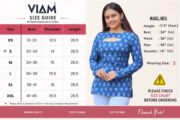 VIAM_Women_Blue_Printed_Short_Kurti_with_Detachable_Shrug_Sleeves