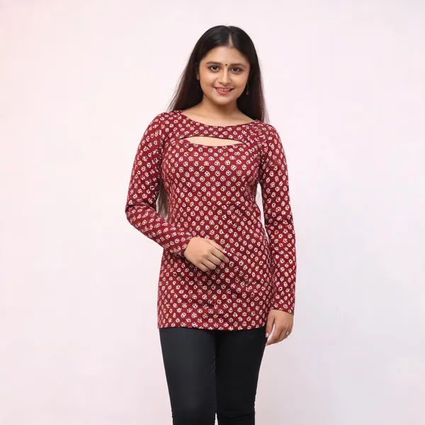 Women_Kurti_With_Detachable_Shrug_Sleeves