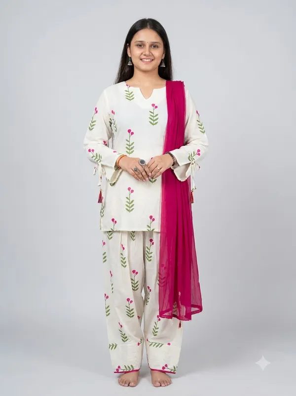 Farshi_Salwar_Suit_for_Women_|_Cotton_Printed_Kurti_Set_Woman_|_Straight_Kurta_with_Dupatta_|_Farsi_Farasi_Parsi_Style_Ethnic_Outfit_|_Indian_Office_Party_Clothing