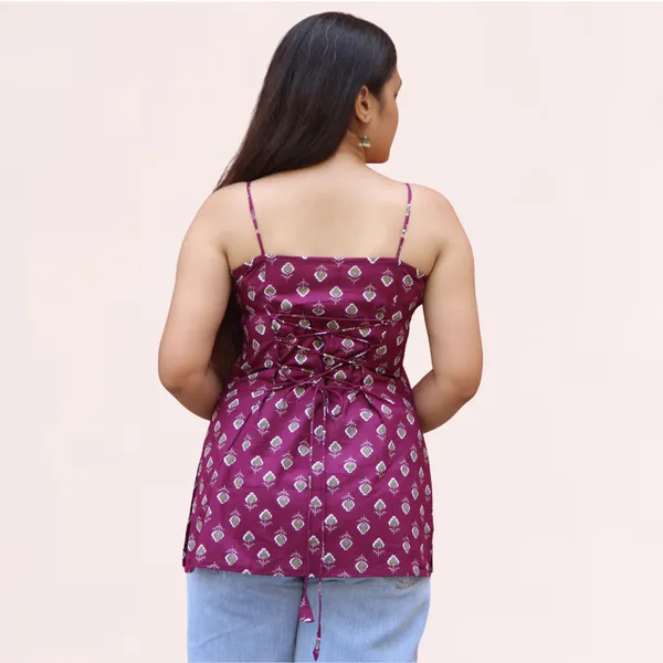 VIAM_Women_Wine_Printed_Short_Kurti_with_Detachable_Shrug_Sleeves