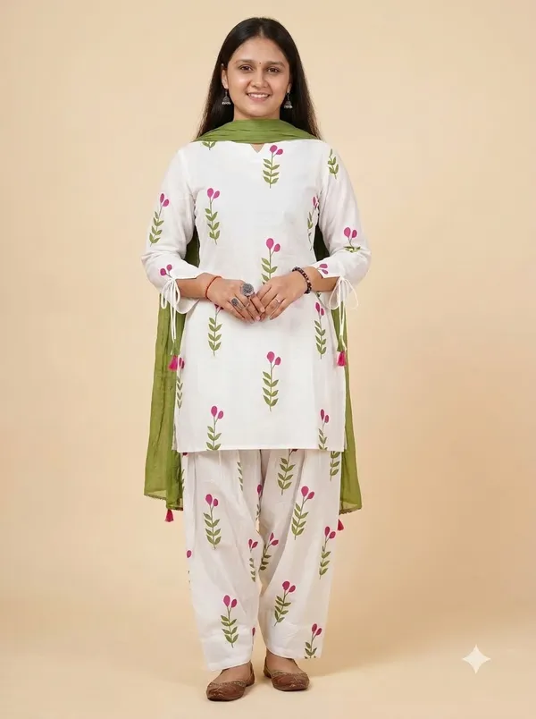 Farshi_Salwar_Suit_for_Women_|_Cotton_Printed_Kurti_Set_Woman_|_Straight_Kurta_with_Dupatta_|_Farsi_Farasi_Parsi_Style_Ethnic_Outfit_|_Indian_Office_Party_Clothing
