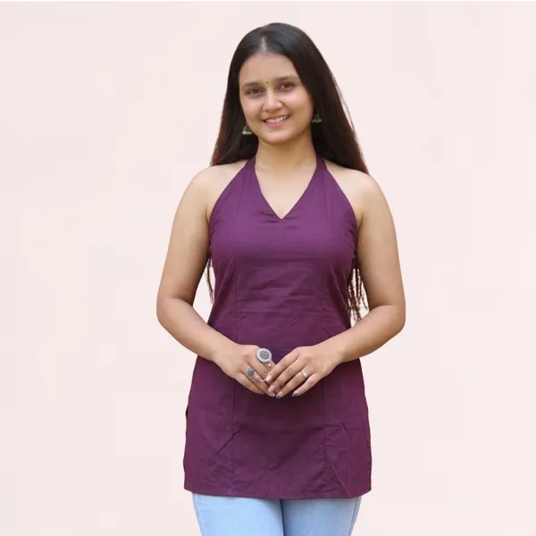 VIAM_Women's_Cotton_Floral_Printed_Sleeveless_Backless_Short_Kurti_V-Neck_Casual_Ethnic_Top