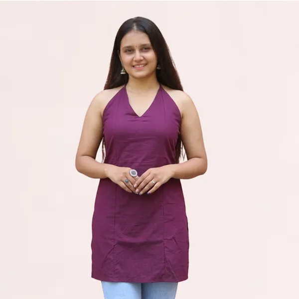 VIAM_Women's_Cotton_Floral_Printed_Sleeveless_Backless_Short_Kurti_V-Neck_Casual_Ethnic_Top