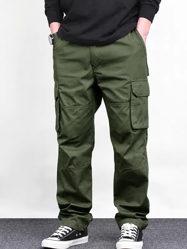 Olive_Green_Premium_Cotton_Relaxed_Fit_Cargo_Pant_For_Men
