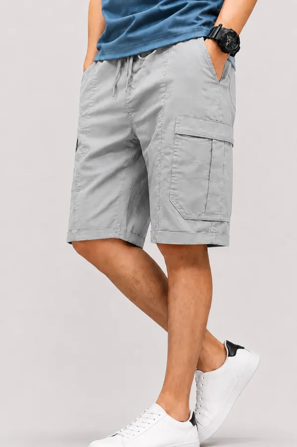 Grey_Premium_Cotton_Relaxed_Fit_Cargo_Shorts_For_Men