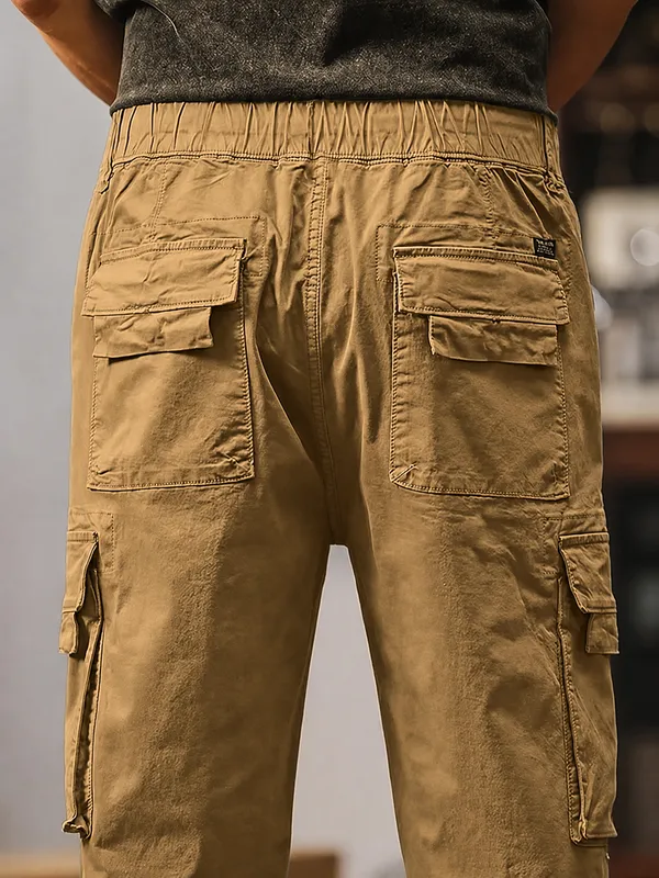 Khaki_Premium_Cotton_Relaxed_Fit_Cargo_Pant_For_Men