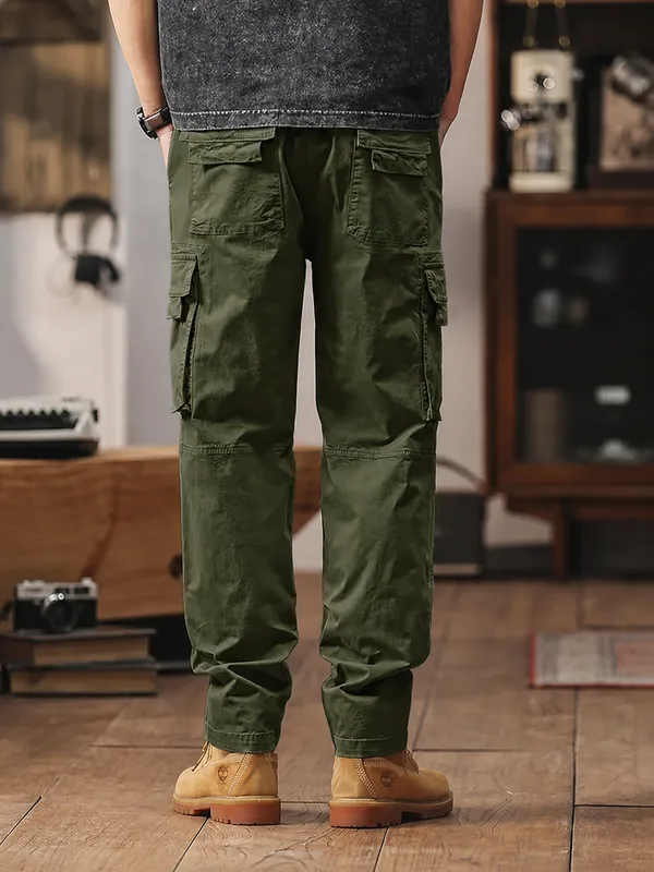 Olive_Green_Premium_Cotton_Relaxed_Fit_Cargo_Pant_For_Men