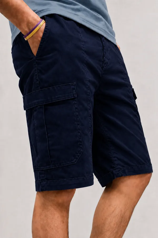 Navy_Blue_Premium_Cotton_Relaxed_Fit_Cargo_Shorts_For_Men