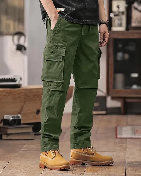 Olive_Green_Premium_Cotton_Relaxed_Fit_Cargo_Pant_For_Men