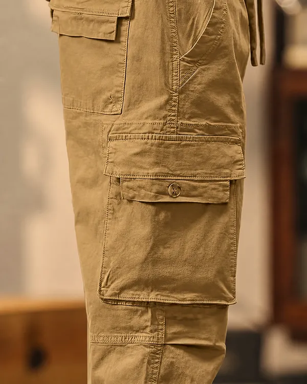 Khaki_Premium_Cotton_Relaxed_Fit_Cargo_Pant_For_Men