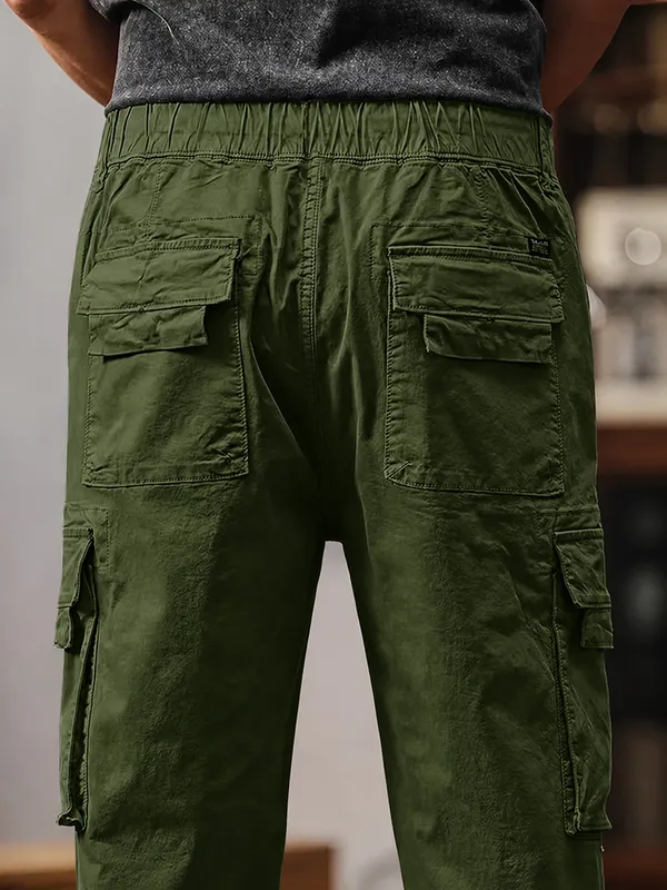 Olive_Green_Premium_Cotton_Relaxed_Fit_Cargo_Pant_For_Men