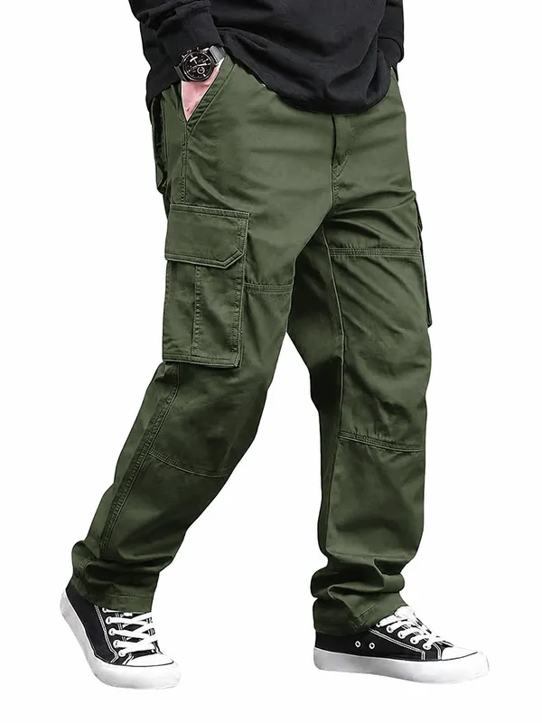 Olive_Green_Premium_Cotton_Relaxed_Fit_Cargo_Pant_For_Men