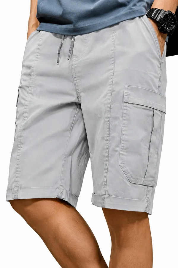 Grey_Premium_Cotton_Relaxed_Fit_Cargo_Shorts_For_Men