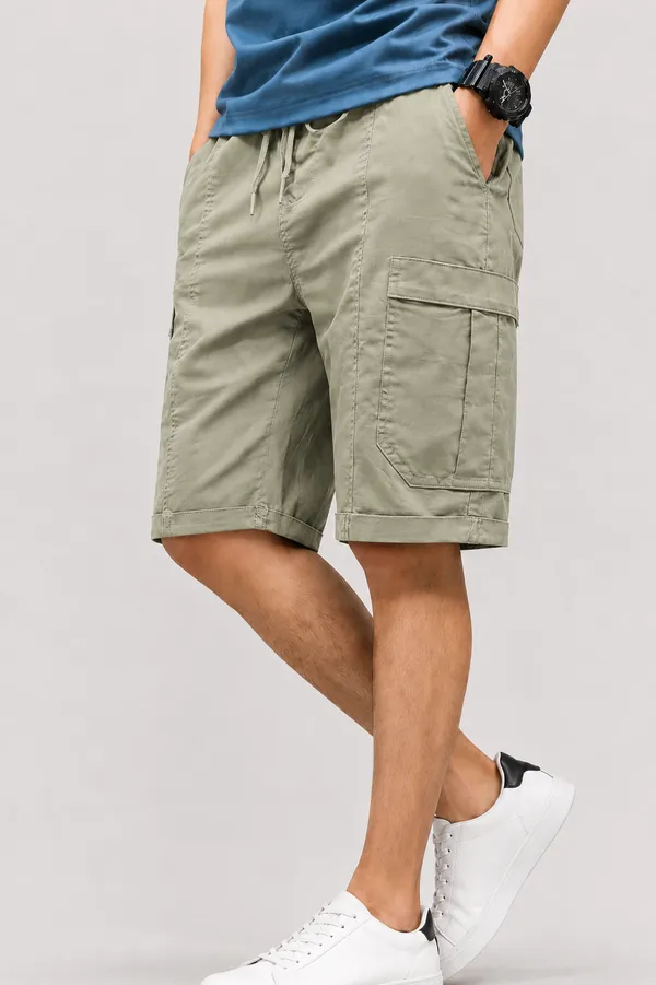 Grey_Premium_Cotton_Relaxed_Fit_Cargo_Shorts_For_Men