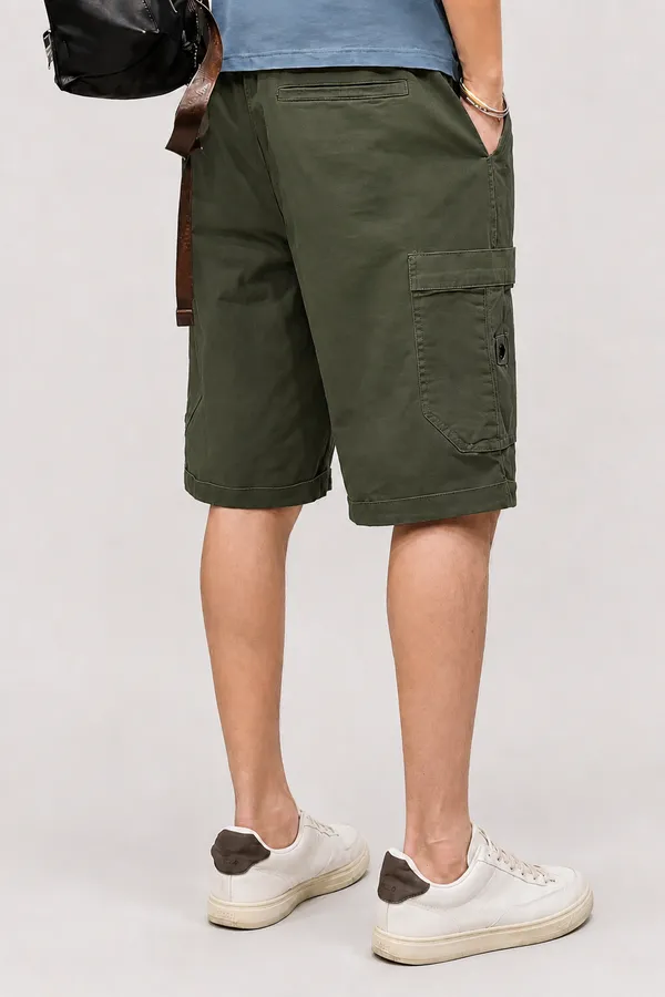 Olive_Green_Premium_Cotton_Relaxed_Fit_Cargo_Shorts_For_Men