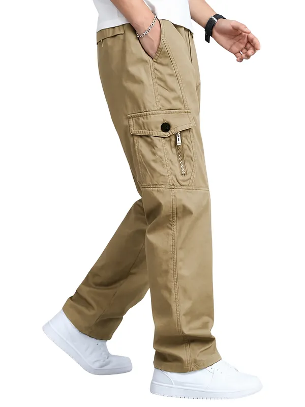Khaki_Premium_Cotton_Relaxed_Fit_Cargo_Pant_For_Men