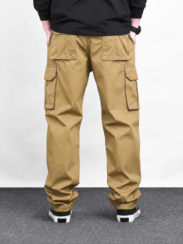 Khaki_Premium_Cotton_Relaxed_Fit_Cargo_Pant_For_Men