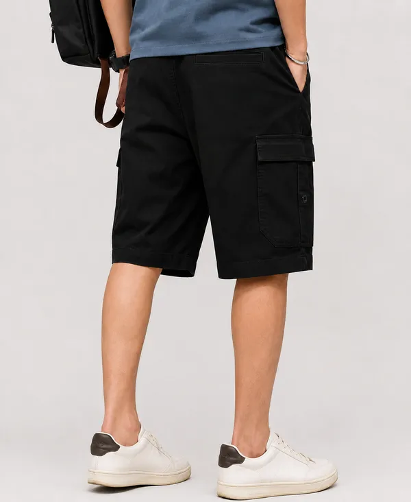 Black_Premium_Cotton_Relaxed_Fit_Cargo_Shorts_For_Men
