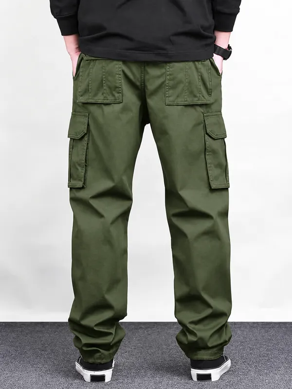 Olive_Green_Premium_Cotton_Relaxed_Fit_Cargo_Pant_For_Men