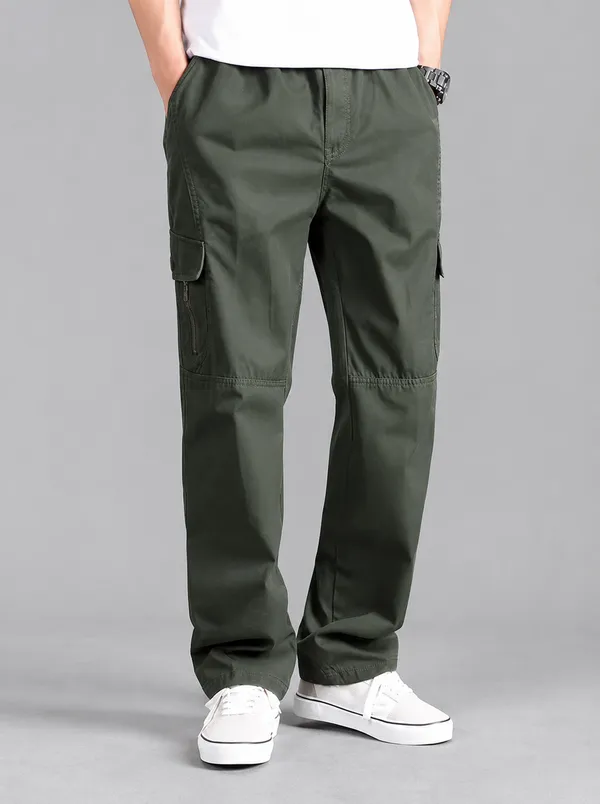 Olive_Green_Premium_Cotton_Relaxed_Fit_Cargo_Pant_For_Men