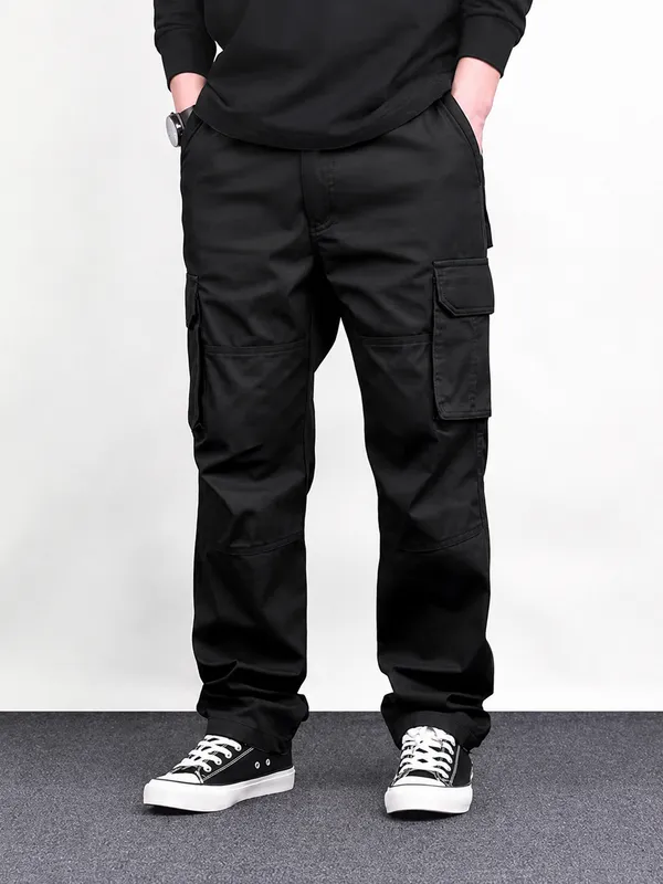 Black_Premium_Cotton_Relaxed_Fit_Cargo_Pant_For_Men