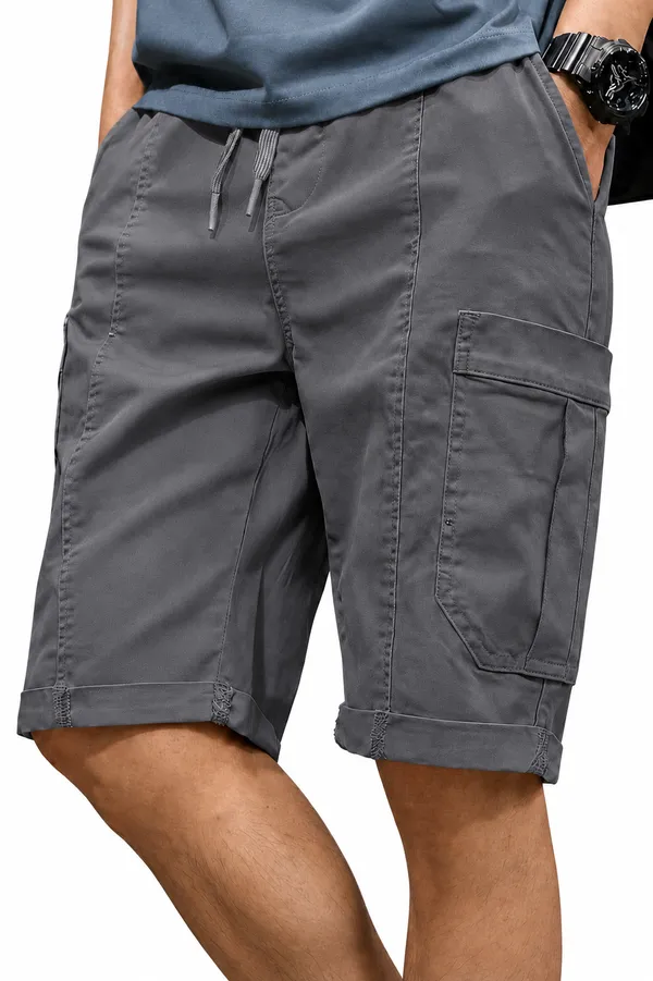 Grey_Premium_Cotton_Relaxed_Fit_Cargo_Shorts_For_Men