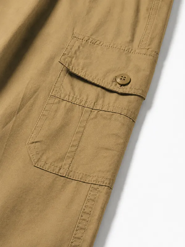 Khaki_Premium_Cotton_Relaxed_Fit_Cargo_Pant_For_Men