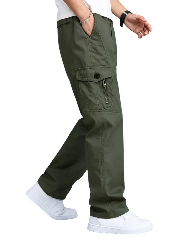 Olive_Green_Premium_Cotton_Relaxed_Fit_Cargo_Pant_For_Men