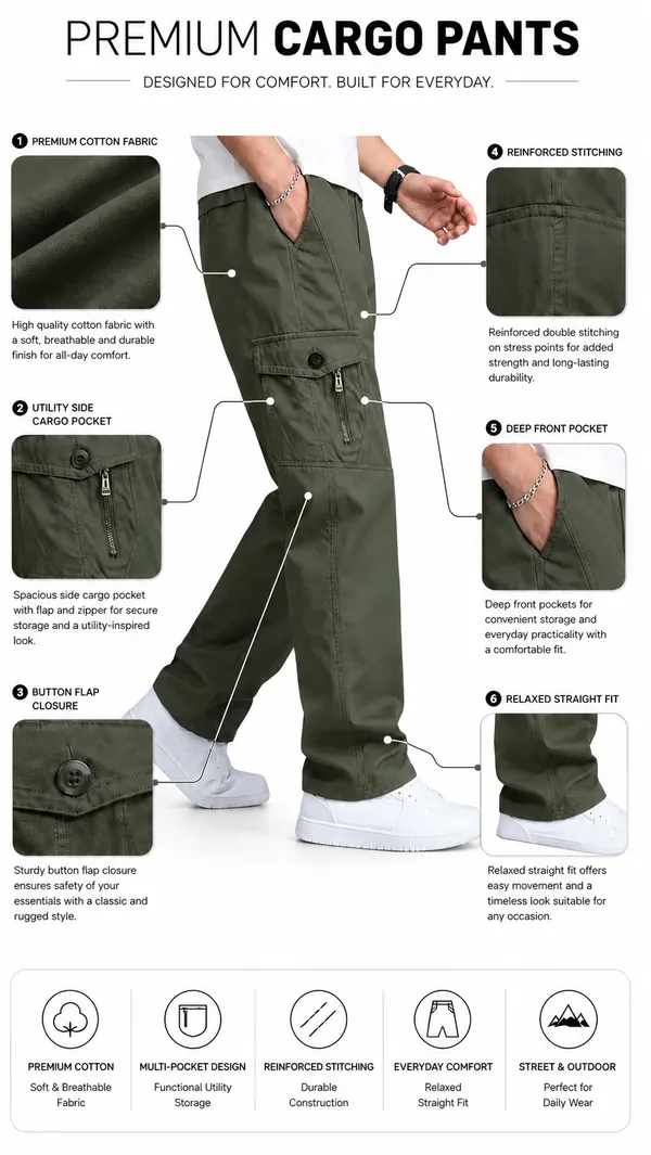 Olive_Green_Premium_Cotton_Relaxed_Fit_Cargo_Pant_For_Men