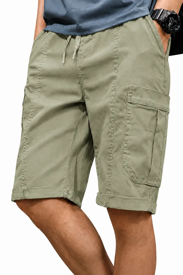 Grey_Premium_Cotton_Relaxed_Fit_Cargo_Shorts_For_Men
