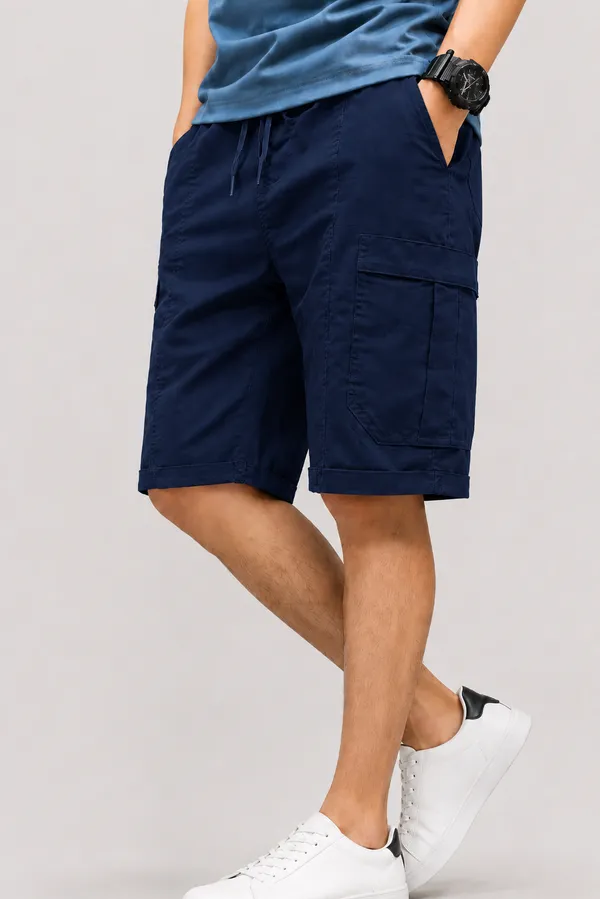 Navy_Blue_Premium_Cotton_Relaxed_Fit_Cargo_Shorts_For_Men