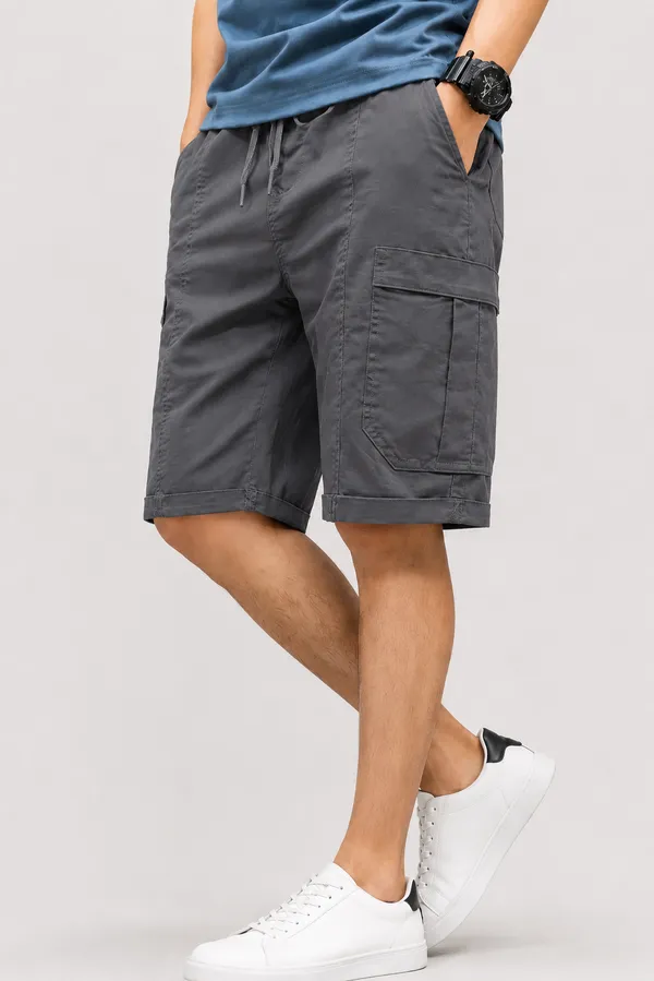 Grey_Premium_Cotton_Relaxed_Fit_Cargo_Shorts_For_Men