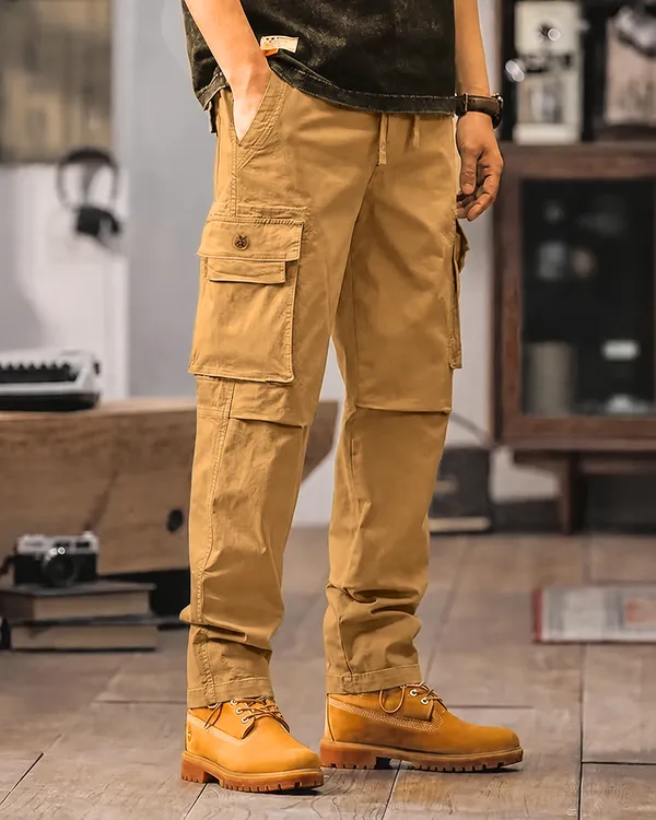 Khaki_Premium_Cotton_Relaxed_Fit_Cargo_Pant_For_Men