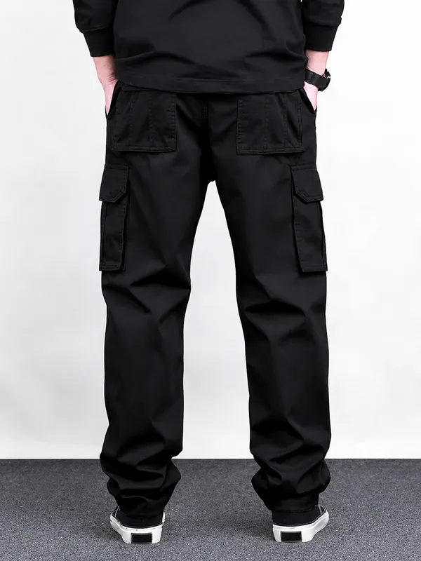 Black_Premium_Cotton_Relaxed_Fit_Cargo_Pant_For_Men