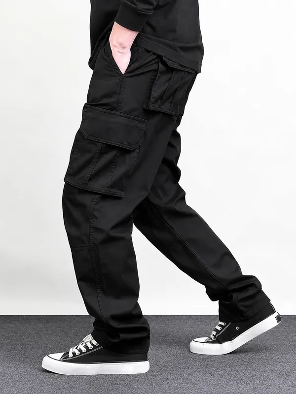 Black_Premium_Cotton_Relaxed_Fit_Cargo_Pant_For_Men