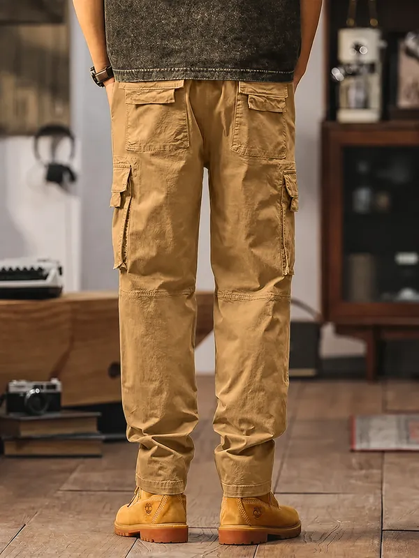 Khaki_Premium_Cotton_Relaxed_Fit_Cargo_Pant_For_Men